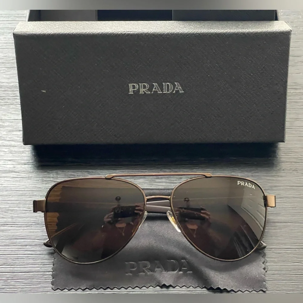 Prada Dark Brown Aviator Sunglasses